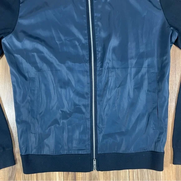 Theory Tech Zip Cardigan Sweater Two Way Full Zip Navy Men’s Size Small
